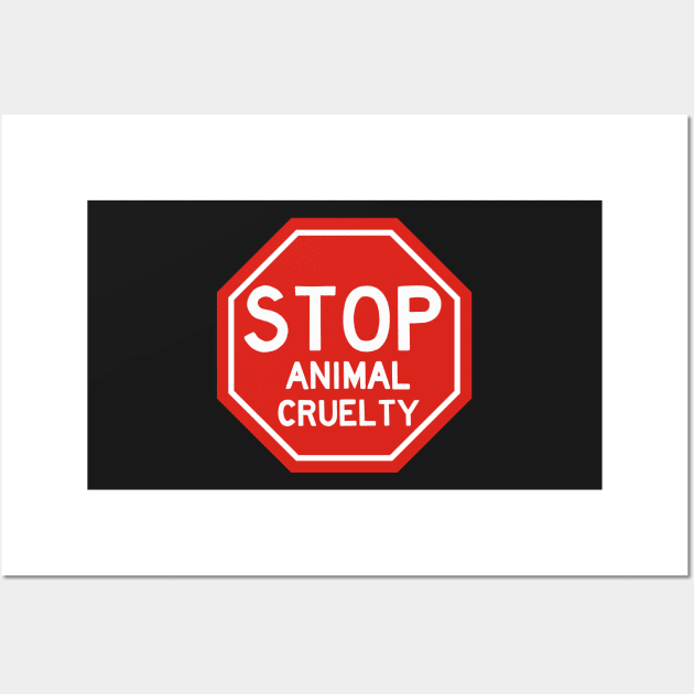 Stop animal cruelty sticker Wall Art by NicoleHarvey